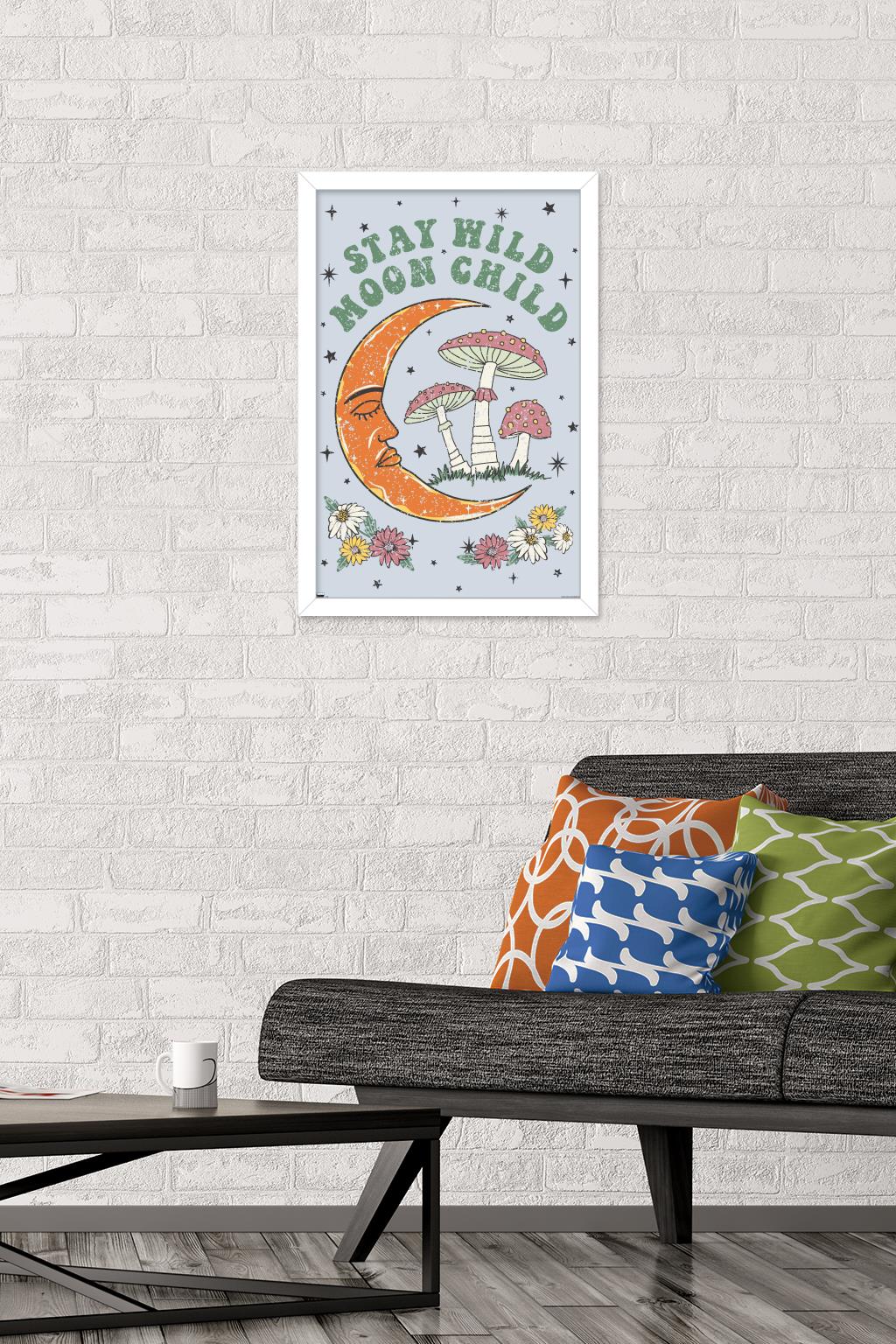 Stay Wild Moon Child Wall Poster, 14.725" x 22.375" Framed