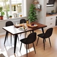 thumbnail image 1 of Homy Casa 63 inch Modern Dining Set, Dining Table with 4 Chairs, Beige Fabric, 1 of 10