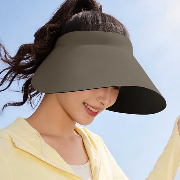 Shihyeh Ultra Lightweight Wide Brim Women Sun Visor Hat UPF 50 Roll Up Beach Cap Brim Adjustable Shade for Hiking Golf