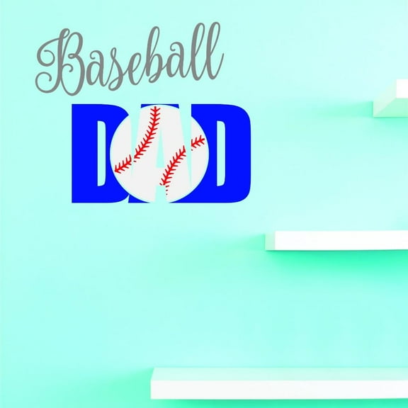 Custom Decals Baseball Dad Wall Art Size: 14 X 28 Inches Color: Multi