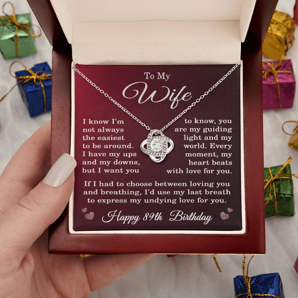 89th Birthday Gifts for Wife Happy 89th Birthday Necklace Jewelry 89 Years Old Birthday Gift Title: 14K White Gold Finish Box Choice: Luxury Box