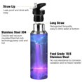 thumbnail image 3 of 1000ml Vacuum Insulated Sports Water Bottle with Foldable Straw Stainless Steel Portable Thermos Cup Purple Neon Waterfall, 3 of 7