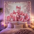 thumbnail image 2 of Pink Boxes and Flowers Tapestry Wall Hanging, 2 of 7