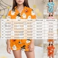 thumbnail image 4 of NOLDARES Girls Halloween Pajama Set Short Sleeve Button Down Silky Satin Girls PJS Kids Sleepwear Fall Winter Nightwear Loungewear Set,Orange,4-5 Y, 4 of 5
