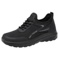 thumbnail image 2 of Domuza Men's Summer Breathable Mesh Walking Shoes, shock absorbing and non slip lightweight casual sneakers for all-day comfort. Black 7 (EU-39), 2 of 4