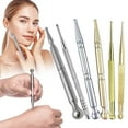 thumbnail image 3 of Tkrady Facial Reflexology Massage Tool Stainless Steel Manual Acupuncture Pen Retractable Acupuncture Pen, Stainless Steel Double Headed Spring Loaded Ear and Body Point Probe Pen, 3 of 5