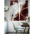 thumbnail image 4 of Red Marble Sheer Curtains 63 Inches Long 2 Panels Gold Line Modern Light Filtering Semi Sheer Window Curtains Drapes for Bedroom Living Room 52"x63", 4 of 7