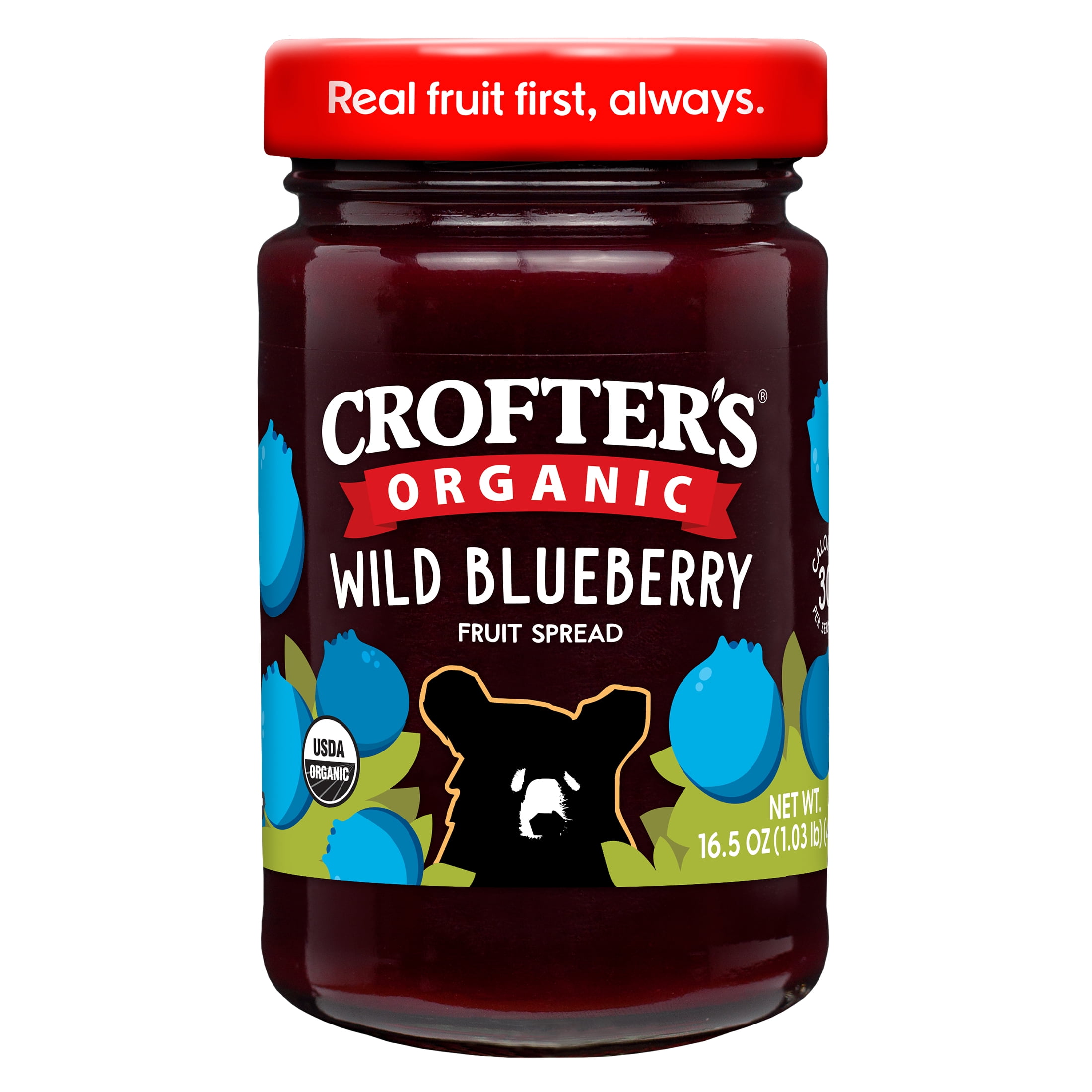 (2 pack) Crofter’s Organic Wild Blueberry Premium Fruit Spread, 16.5 oz