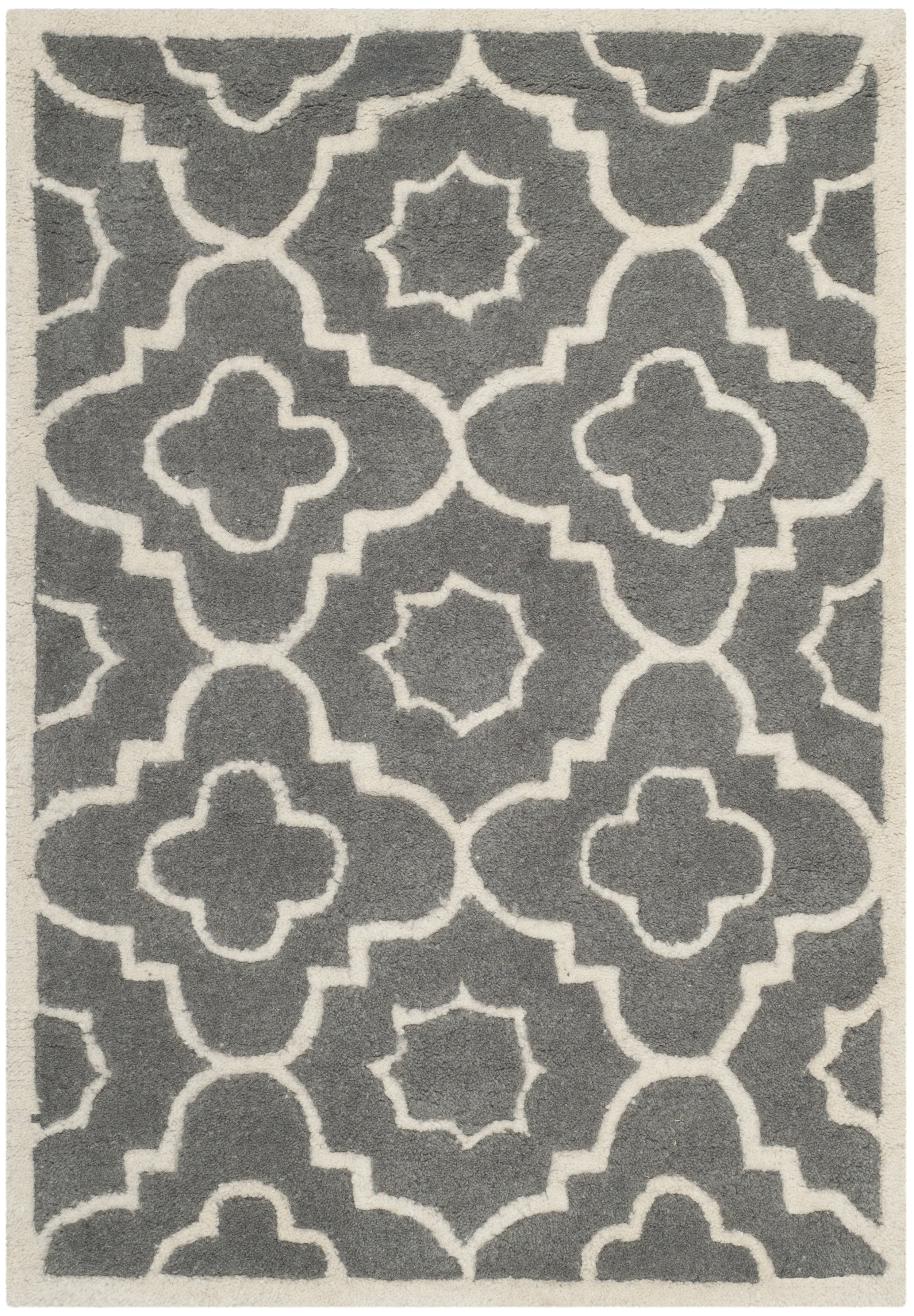 SAFAVIEH Chatham Diego Geometric Wool Area Rug, Dark Gray/Ivory, 2' x 3'