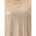 thumbnail image 5 of DARING DIVA Women's Plus Long Sleeve Glitter Sparkly Blouse 2X Champagne, 5 of 6