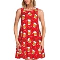 thumbnail image 1 of Fotbe Christmas Hat beer Vestido de Verano sin Mangas para Mujer – Vestido Midi Línea A, Estilo Camiseta Floral, Vestido Playero Casual y Fluido, 1 of 7