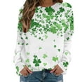 thumbnail image 4 of Mifsaly St Patrick Sweatshirts for Women Shamrock Print Shirts Loose Long Sleeve Pullover Tops Funny Dressy Casual Blouse 2026 Irish Festival Green Outfits XL, 4 of 5