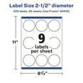 thumbnail image 6 of Avery White Round Scalloped Labels, 2.5" Diameter, 225 Labels, 6 of 8