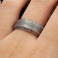 thumbnail image 4 of [Vintage Ring] 1pc 8mm Vintage Stainless Steel Ring | Intricate Celtic Knot Design, Durable Unisex Engagement & Wedding Jewelry, Valentine's Day Gift for Men & Women, Vintage Jewelry,Grey Color7, 4 of 9