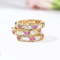thumbnail image 2 of &nbsp;Colors Shiny Cubic Zircon Women Rings Gold Color Female Daily Wear Stylish Colorful Rings Anniversary, 2 of 3
