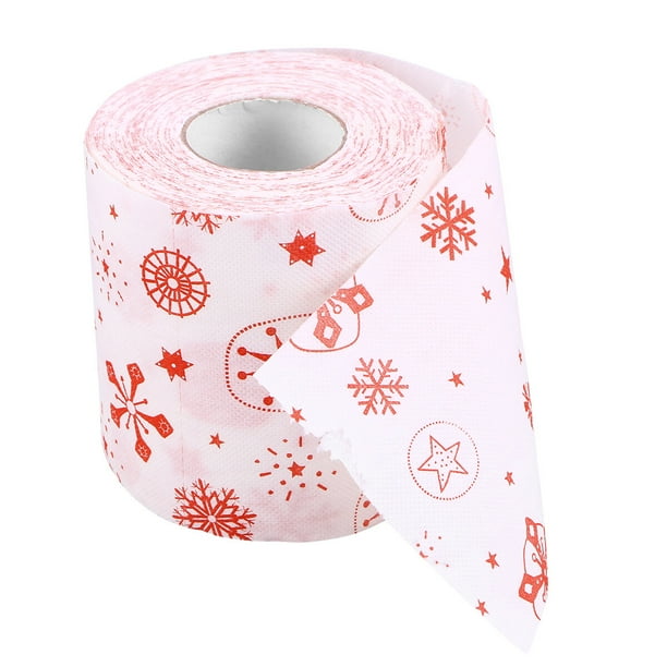 EeaseMX Rollo de papel higiénico de seda creativo de Papá Noel, regalo de fiesta, rollo de papel de Feliz Navidad para mesa, sala de estar y baño
