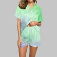 thumbnail image 2 of Tnhcen Women's 2 Piece Print Pajamas Set Button Short Sleeve Top Shorts Sleepwear Home Clothes Set S-2XL, 2 of 5