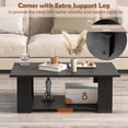 thumbnail image 5 of CZMJY Rectangle Wood Center Table, 41" L 2-Tier Large Modern Tea Table w/Open Compartment, Easy Assembly, Accent Coffee Table for Living Room, Reception Room, Black, 5 of 9