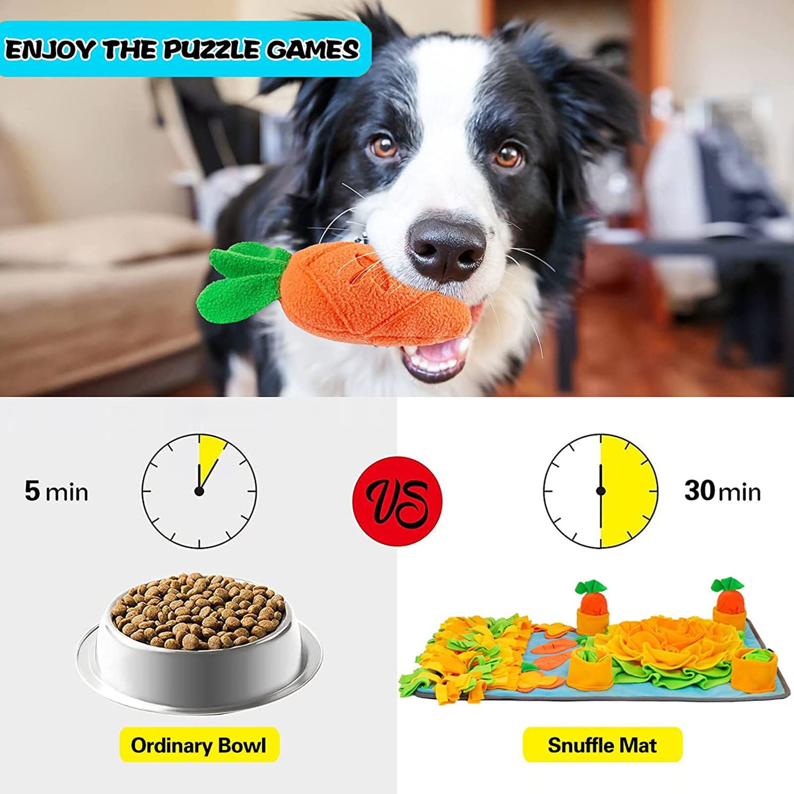 Pet Snuffle Feeding Mat Dog Interactive Puzzle Toy Slow Feeder Large Sniffing Pad Encouraging Foraging Skills for Pets