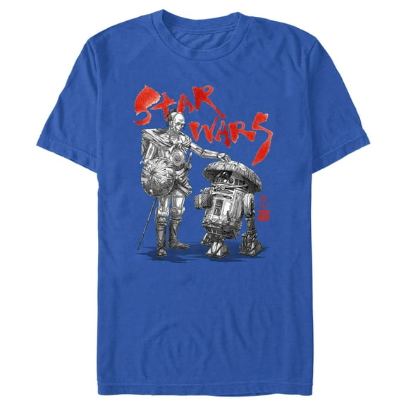 Men's Star Wars: Visions Anime Droids Graphic Tee Royal Blue Small