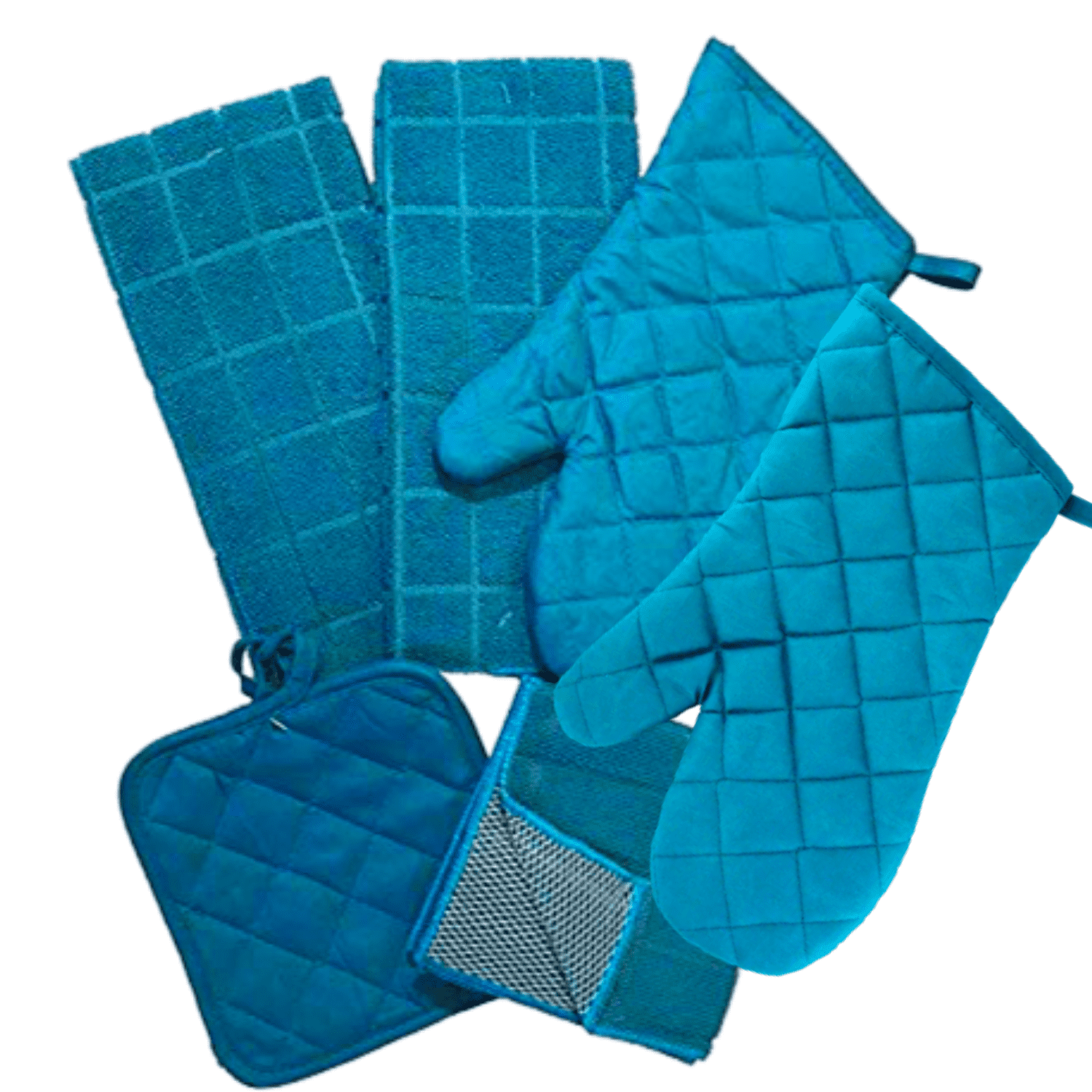 Kitchen Towels Set 2 Dish Towels, 2 Dish Cloth Scrubbers, 2 Potholders