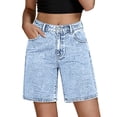 thumbnail image 3 of Women's High Waisted Baggy Denim Shorts Jorts Casual Summer Trendy, 3 of 5