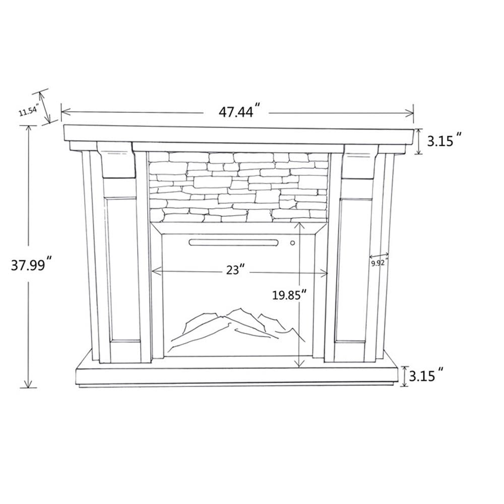 LIVILAND 48" Magnesium Oxide Freestanding Electric Fireplace with Mantel - White