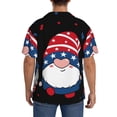 thumbnail image 3 of Lsque Gnome Independence Day print Men's Cuban Collar Short Sleeve Shirt Summer Beachwear Casual Button Down Fashionable Vacation Leisure Shirt-X-Large, 3 of 7