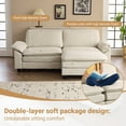 thumbnail image 6 of Zimtown Sectional L-Shaped Sofa with Ottoman, 3-4 Person Living Room Couch, 2 Seater and 1 Ottoman, Double-Layered Burlap, Beige, 6 of 9