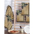 thumbnail image 2 of Vintage Geometric Kitchen Dish Towels for Drying Dishes Set of 3, Green Brown Abstract Plaid Checkered Waffle Weave Microfiber Hand Tea Bathroom Towels Quick Dry & Absorbent Towel 15.7x23.6, 2 of 7