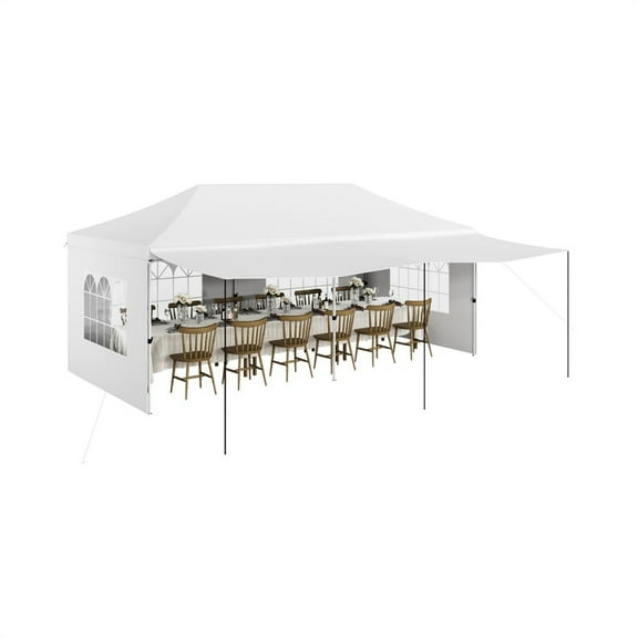 10x20 Pop Up Canopy Tent, Commercial Heavy Duty Canopy Tents for Parties with Roller Bag, 10x20 Tents with 6 Removable Sidewalls, Upgraded Thickened Legs, 6 Sand Bags