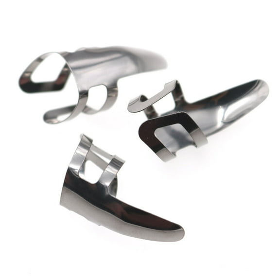 9pcs Stainless Steel Finger Picks Forefinger Single Picks Guitar Bass Nail Plectrums (Silver)