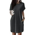 thumbnail image 2 of Casual Dresses For Womens Soft T Shirt Dress Short Sleeve Summer Tunic Dress Loose Loose Dress With Pockets Outwear, 2 of 2