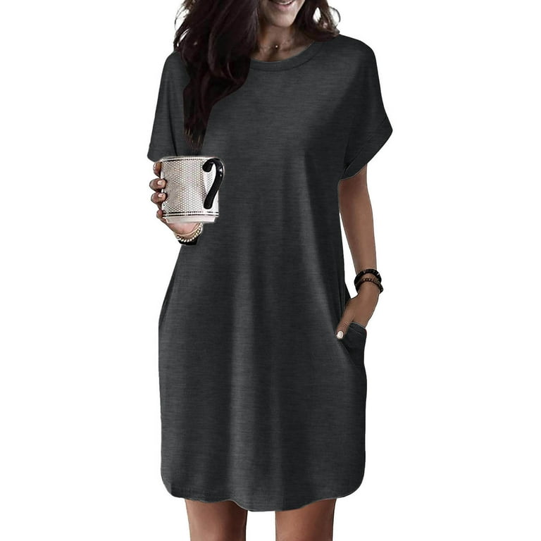 Casual Dresses For Womens Soft T Shirt Dress Short Sleeve Summer