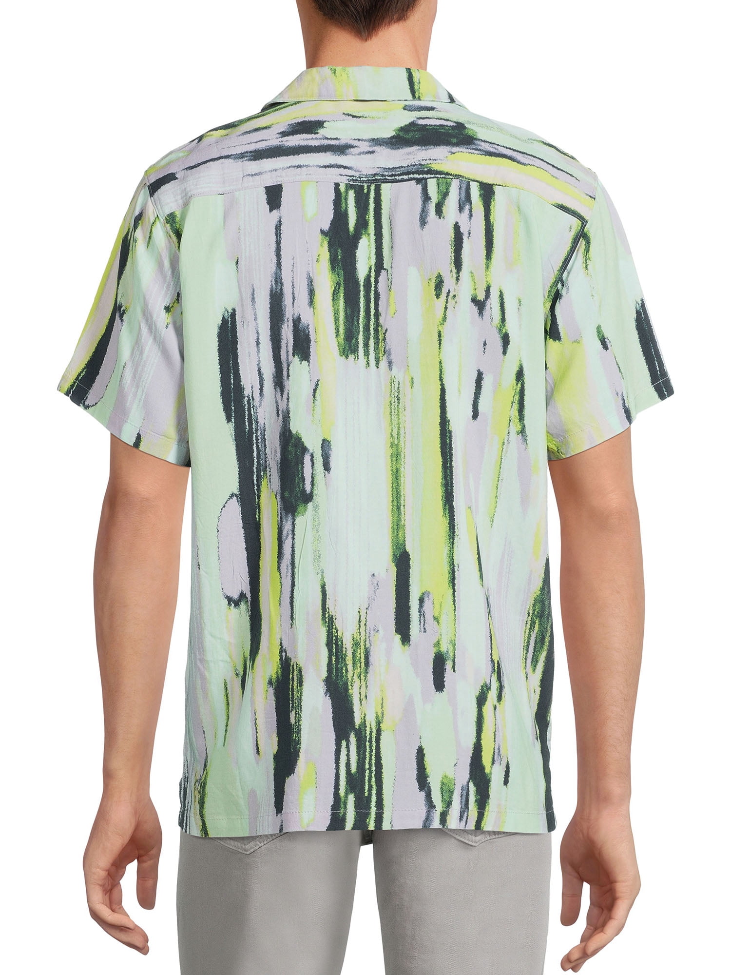 No Boundaries Men's and Big Men's Printed Shirt with Short Sleeves