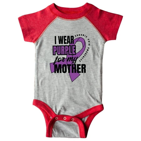 

Inktastic Chronic Pain I Wear Purple For My Mother Gift Baby Boy or Baby Girl Bodysuit