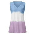thumbnail image 4 of CNKOO Womens Tie-Dye Tank Loose Fit V Neck Sleeveless Color Block Shirts with Pocket, 4 of 6