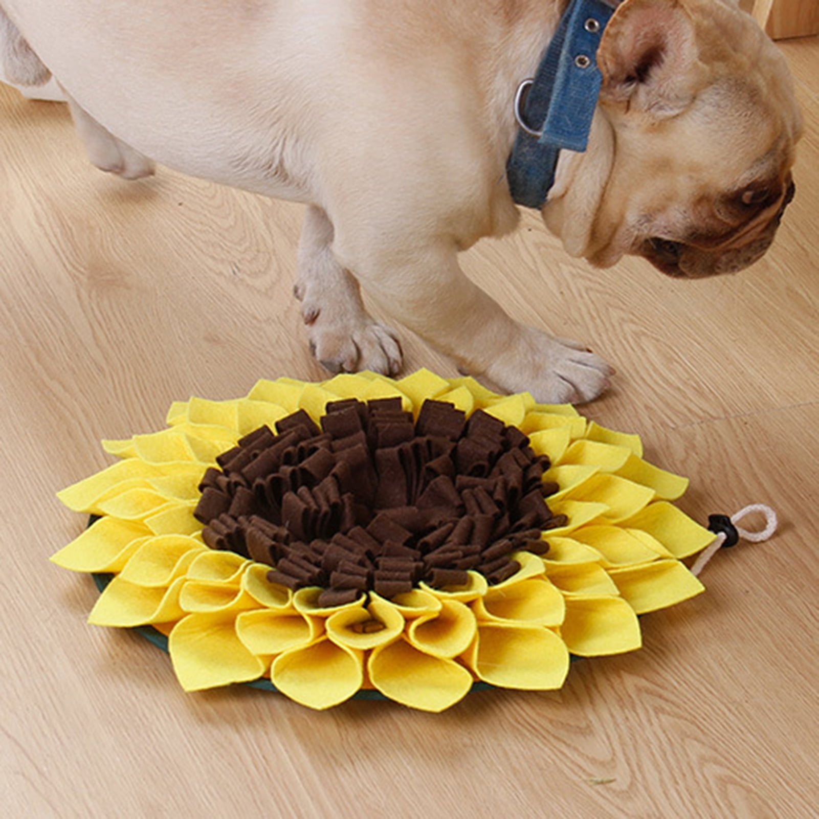 1pc 48*48cm Sunflower Pet Sniffing Mat, Game Pad, Slow Food