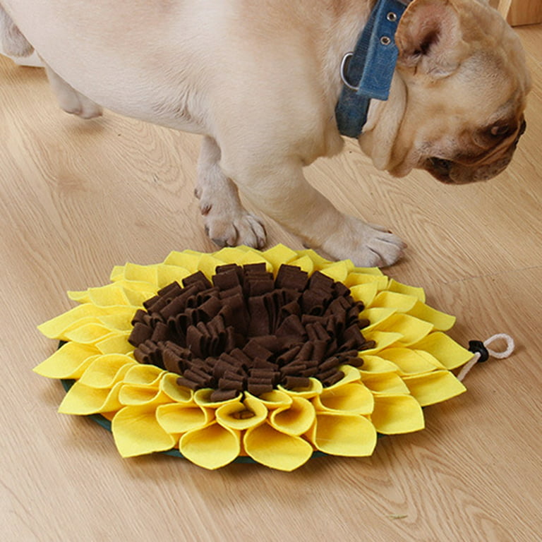 Gwong Sunflower Shape Dog Snuffle Mat Puppy Training Sniffing Feeding  Blanket Pet Pad 