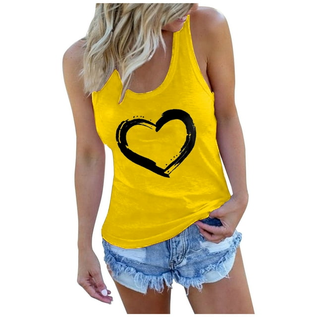 Camiseta Sin Mangas Para Mujer, Sin Mangas, Con Cuello Redondo, A La Moda, Cómoda, Informal, Estampada, Blusa Odeerbi ODB153015