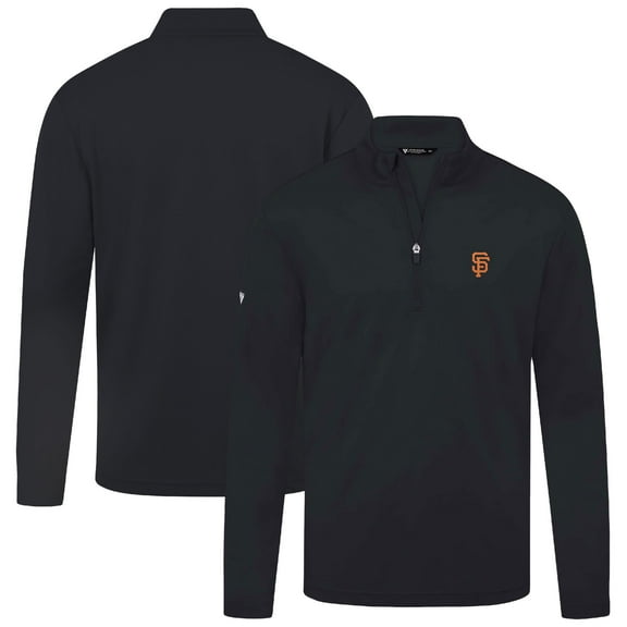 Men's Levelwear Black San Francisco Giants Heron Insignia 2.0 Quarter-Zip Jacket