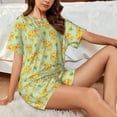 thumbnail image 4 of Honeii Bright floral elephant for Women's Summer Pajama Set ,Soft Short Sleeve Shirt & Matching Bottoms,Loungewear,2PCS Sleepwear Relaxed Home Wear-3X-Large, 4 of 6