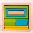 thumbnail image 3 of HILABEE Creative Wooden Stacker Nesting Puzzle Blocks Montessori Fine Motor Skills Color Geometric rectangle, 3 of 9
