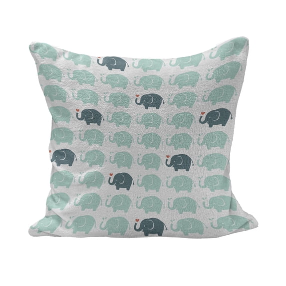 Animal Fluffy Throw Pillow Cushion Cover, Cartoon Pattern Water Drops Doodle Cheerful Fun Jolly Animal Fun Print, Decorative Square Accent Pillow Case, 20" x 20", Teal, by Ambesonne