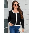 thumbnail image 5 of Yesfashion Women's Knit Cardigan Crewneck  Metal Button Long Sleeve Lightweight Sweater Cardigans, 5 of 8