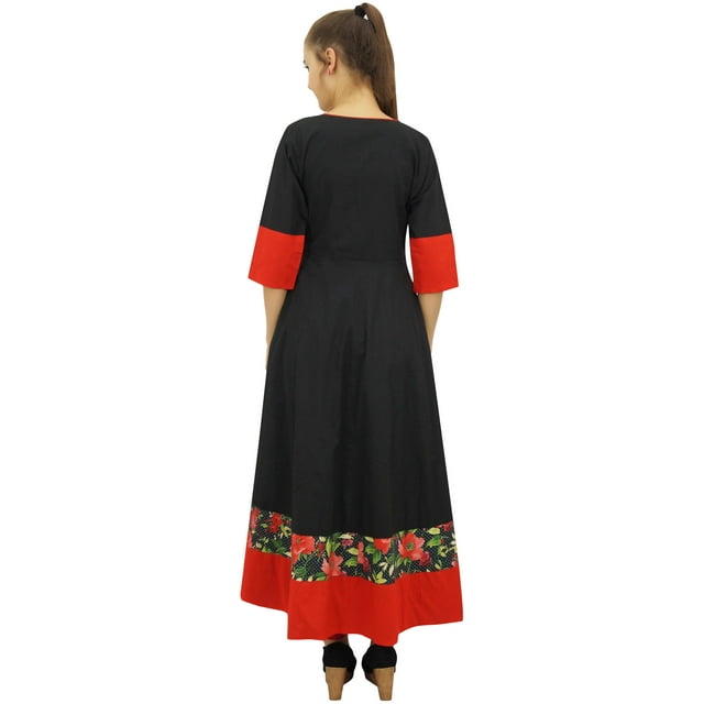 Bimba Kurta Kurti Anarkali Noire Personnalisée pour Femme, Blouse Indienne à Manches 3/4 - 26