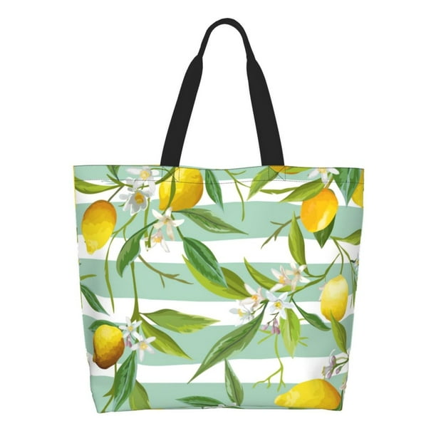 Disketp Lemon Bolsa Tote Estampada para Mujer, Bolso de Hombro y de Mano para Compras y Viajes