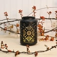 thumbnail image 4 of LumaBase Flame Effect Battery Operated Black Metal Lantern with Hanging Handle, 4 of 6