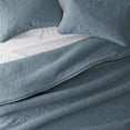 thumbnail image 2 of Noble Linens 3 Piece Dusk Blue Floral Stitch Quilt Set, Queen / Full, 2 of 7