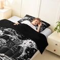 thumbnail image 4 of Castle Fairy Edgy ATV Art Twin Comforter Sets 3-Piece for Youth, Monochrome Off-Road Print Bedding Set for Bedroom, Black,Black Reversible, 4 of 6
